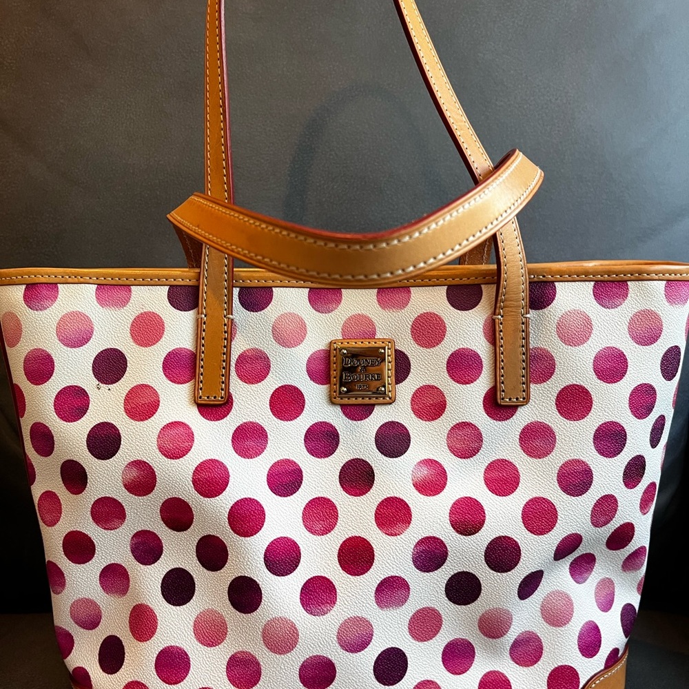 Dooney & Bourke Pink Polka Dot Tote Bag